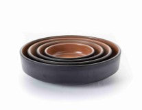 Melamine Two-Tone Brown & Black -  Dish 7.6 x 2.7 cm
