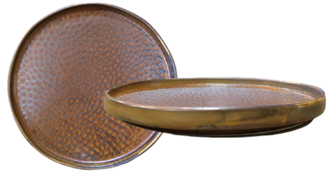 Rustic Copper- Low Walled plate 26cm x 2.5cm Hammered