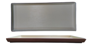 Melamine Two-Tone Beige & Brown- Rectangular Tray - 32.6x15x2 cm