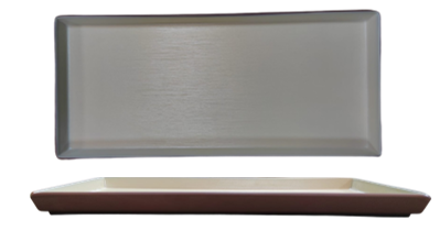 Melamine Two-Tone Beige & Brown- Rectangular Tray - 32.6x15x2 cm