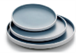 Melamine- Two tone Blue & White  - Plate Round 18 cm