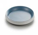 Melamine-Two tone blue and white -Plate, 19,7 cm