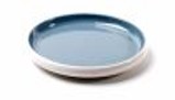 Melamine  Two tone blue and white - Plate 18 cm