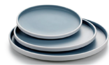 Melamine Two tone Blue & White - Deep Plate  22,5 cm
