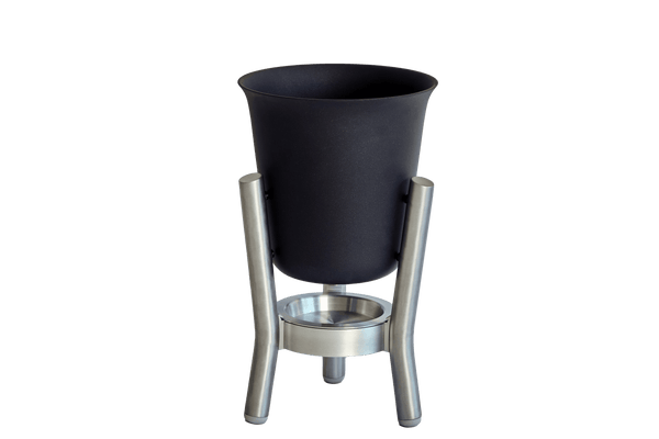 Matt Black Champagne Cooler with Stainless Steel Stand